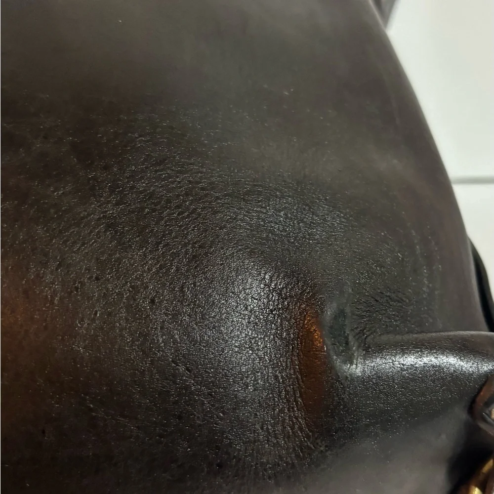 Vintage unisex Black Leather Backpack